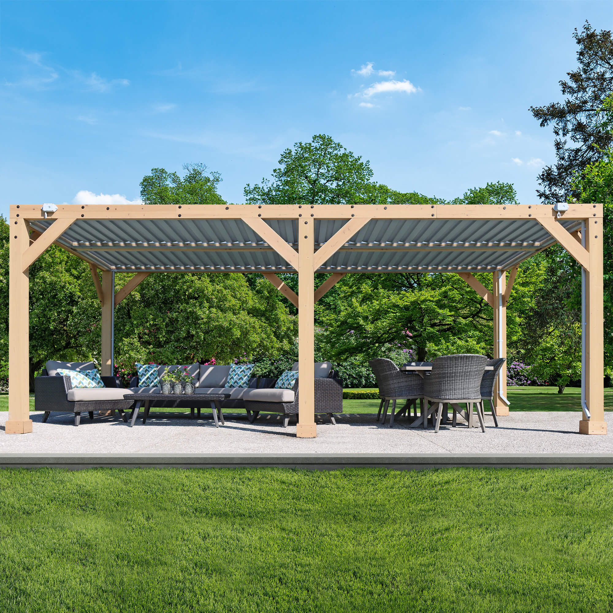 10 x 20 Meridian Wooden Louvered Pergola 10 x 20 Meridian Wooden Louvered Pergola