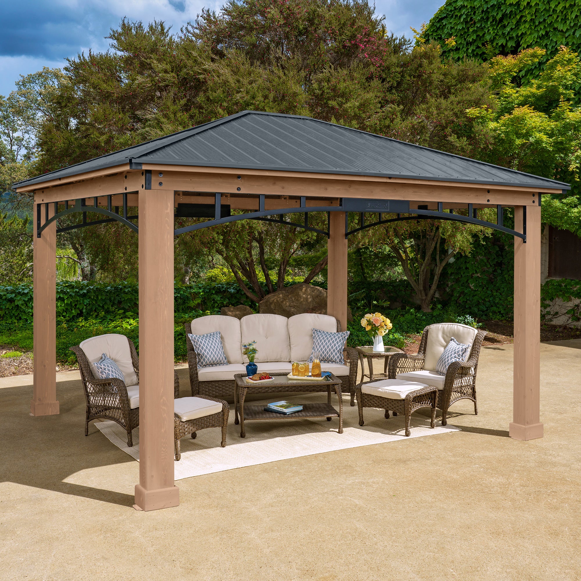 12 x 14 Yardistry Gazebo with Steel 12 x 14 Yardistry Gazebo with Steel