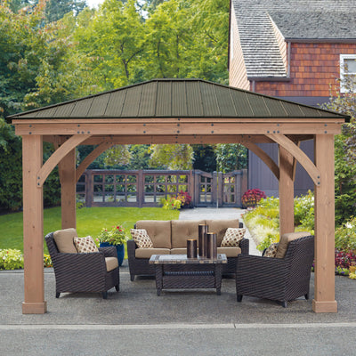 12 x 14 Wood Gazebo with Aluminum Roof 12 x 14 Wood Gazebo with Aluminum Roof