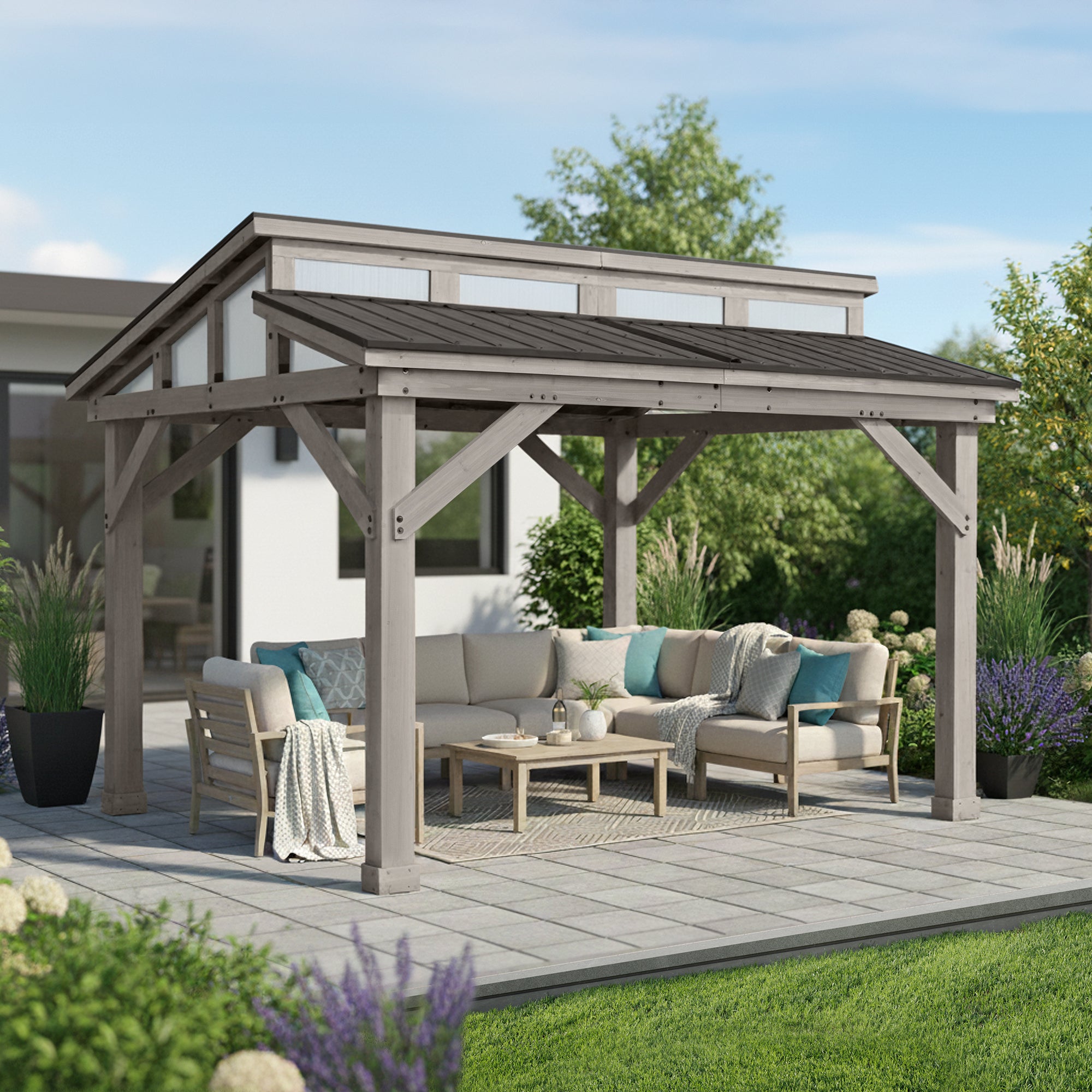 12.1 x 14.1 Split Roof Gazebo for Backyard | Yardistry