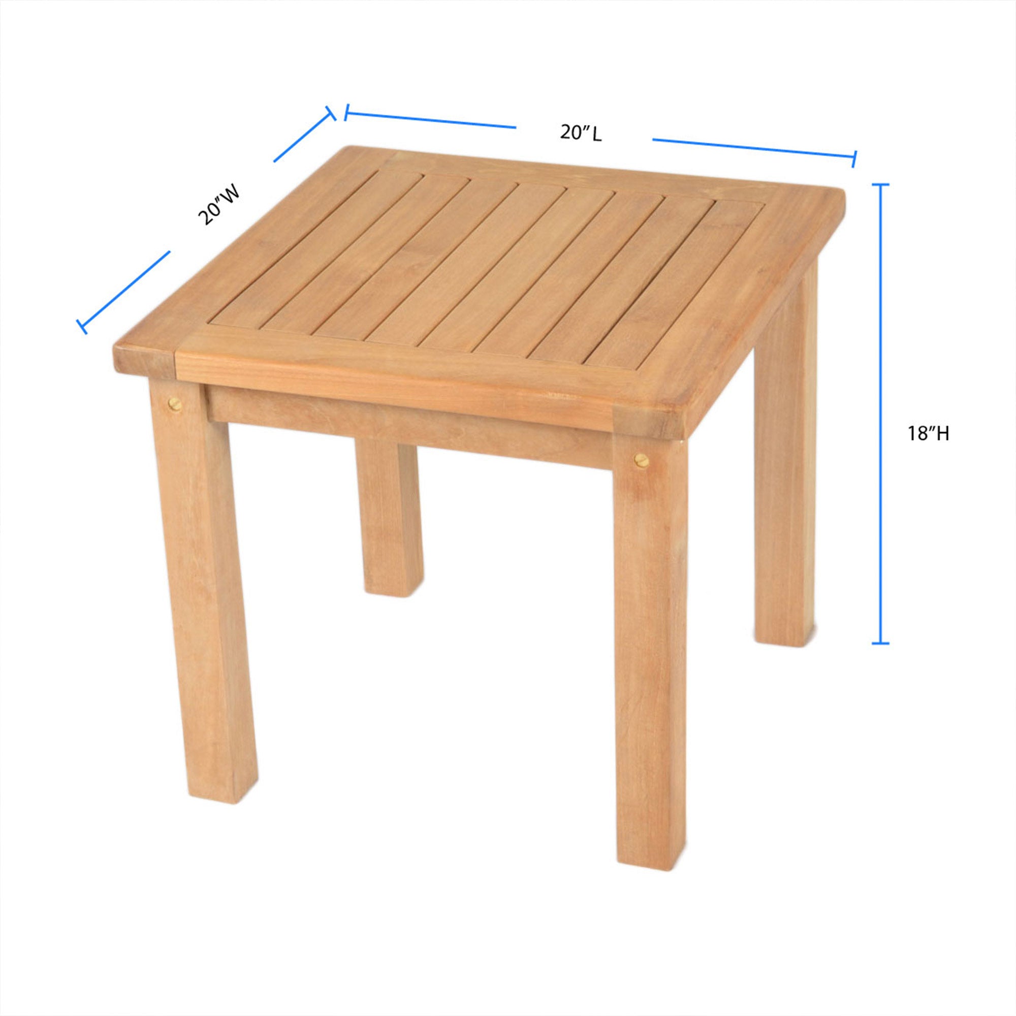 3pc Indonesian Teak Club Chair Set, Sunbrella Navy (With Ottoman & Side Table) 3pc Indonesian Teak Club Chair Set, Sunbrella Navy (With Ottoman & Side Table)