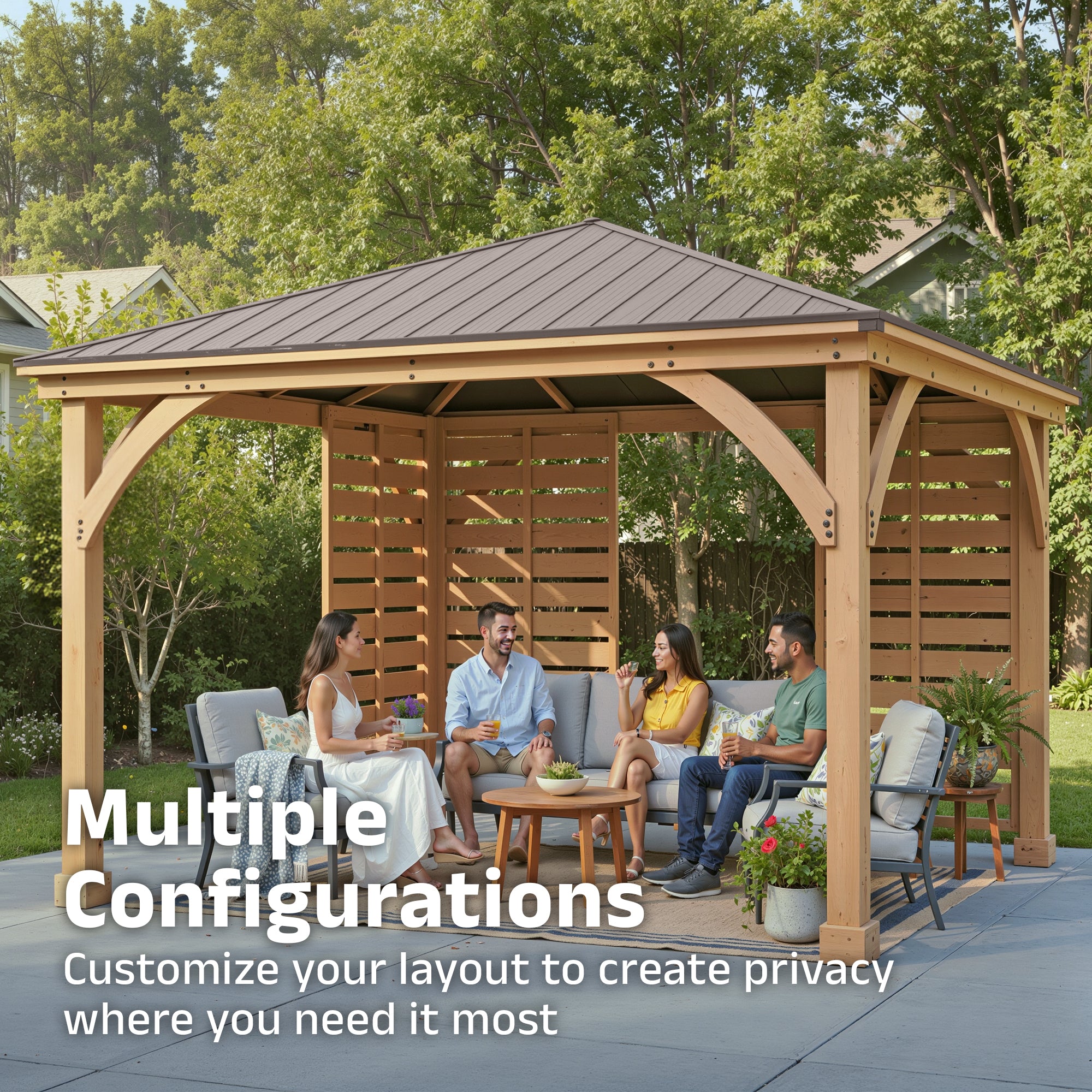 Configurable 3 Piece Privacy Wall Set Configurable 3 Piece Privacy Wall Set