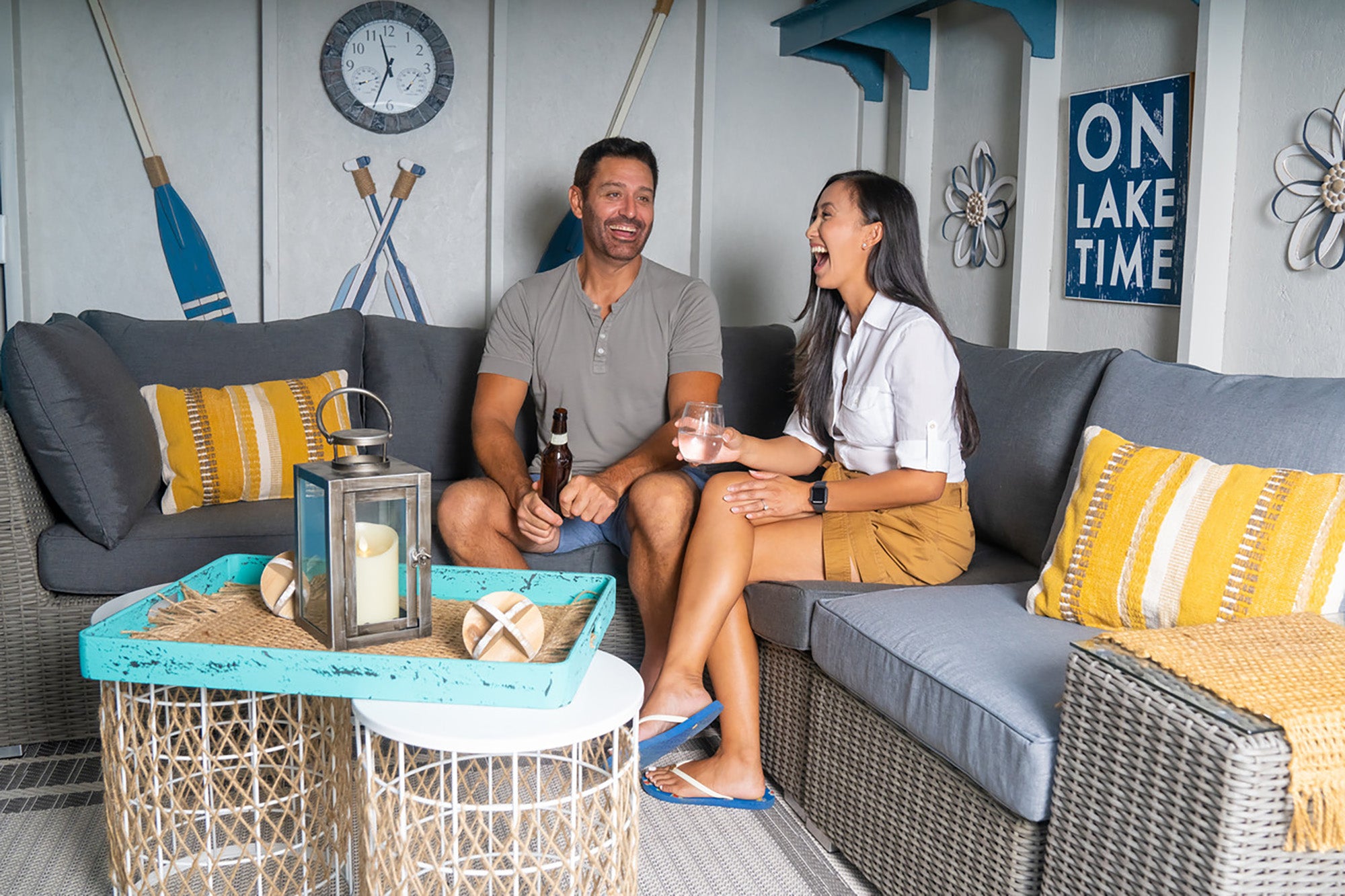 Melbourne 6-Piece Sectional Sofa, Driftwood and Charcoal Melbourne 6-Piece Sectional Sofa, Driftwood and Charcoal