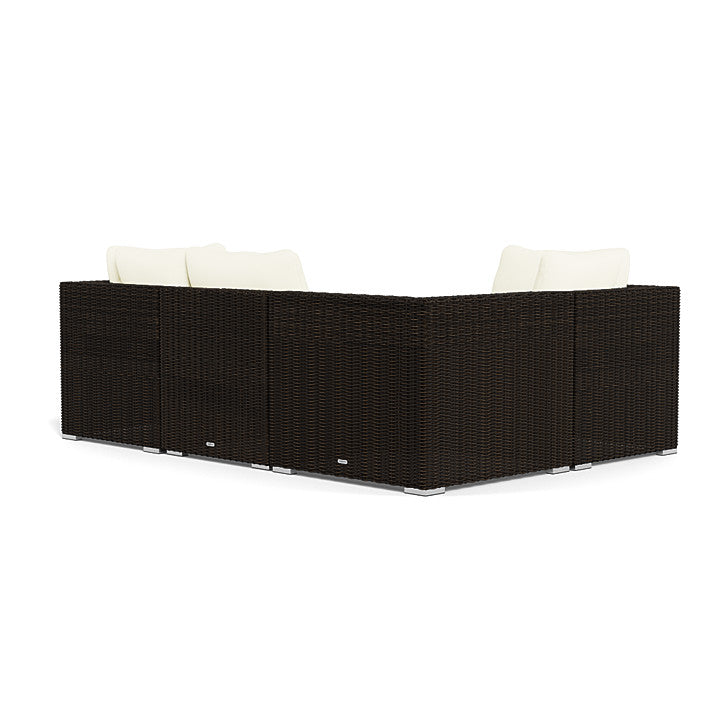 Melbourne 4-Piece Sofa Set with Corner Table, Pecan and Canvas Natural Melbourne 4-Piece Sofa Set with Corner Table, Pecan and Canvas Natural