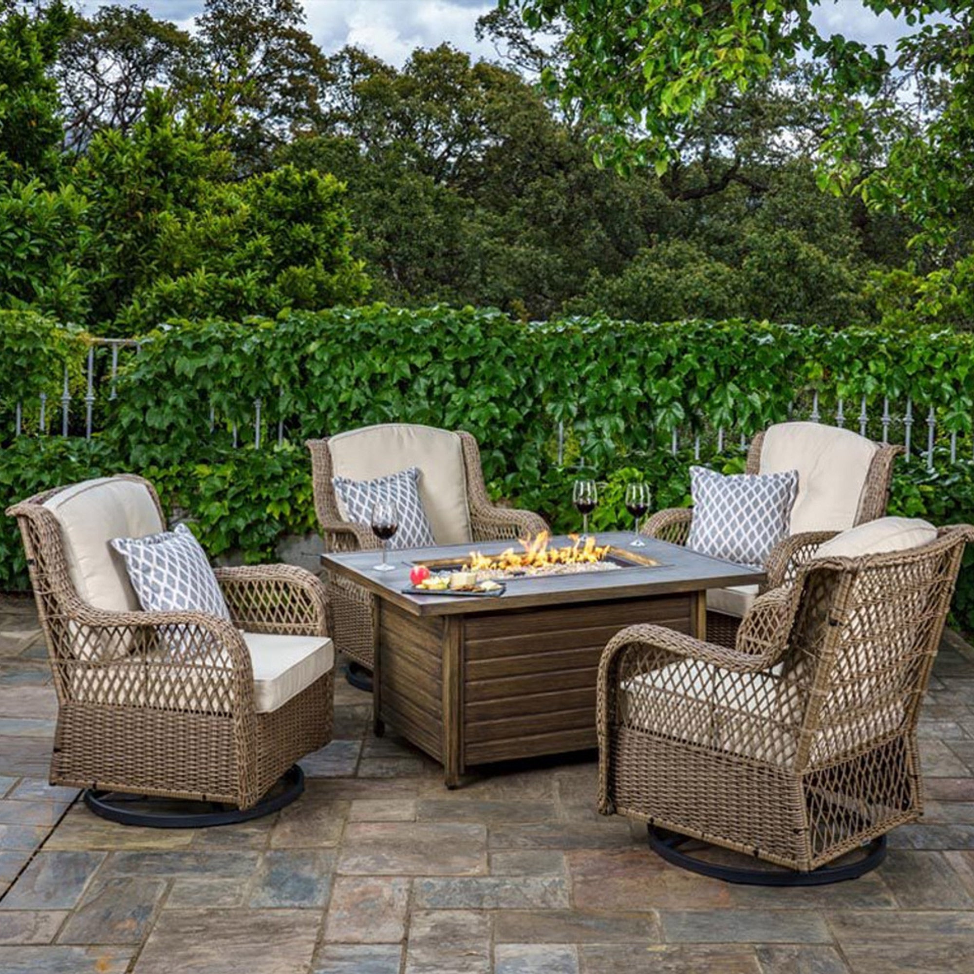 12 x 14 Meridian Gazebo Bundle with Rio Vista 5 Piece Fire Table Set 12 x 14 Meridian Gazebo Bundle with Rio Vista 5 Piece Fire Table Set