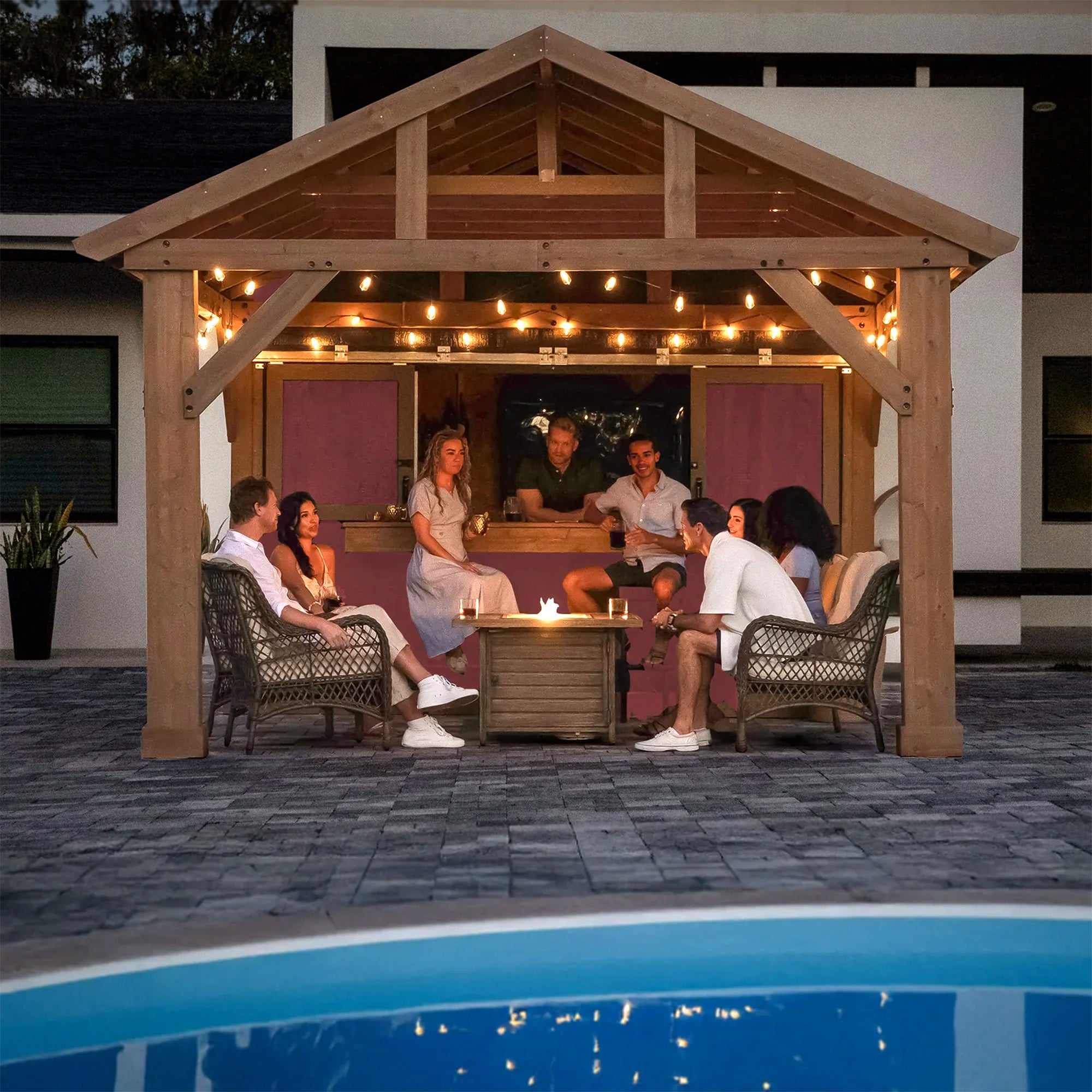 Oakley 14 x 19 Bar Shed Pavilion (Delivery & Assembly Included) Oakley 14 x 19 Bar Shed Pavilion (Delivery & Assembly Included)