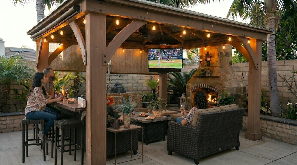 pergola outdoor bbq and bar ideas