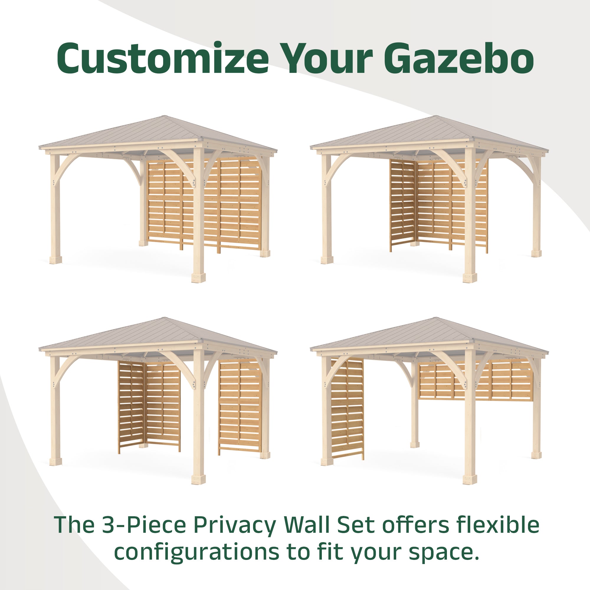 Configurable 3 Piece Privacy Wall Set