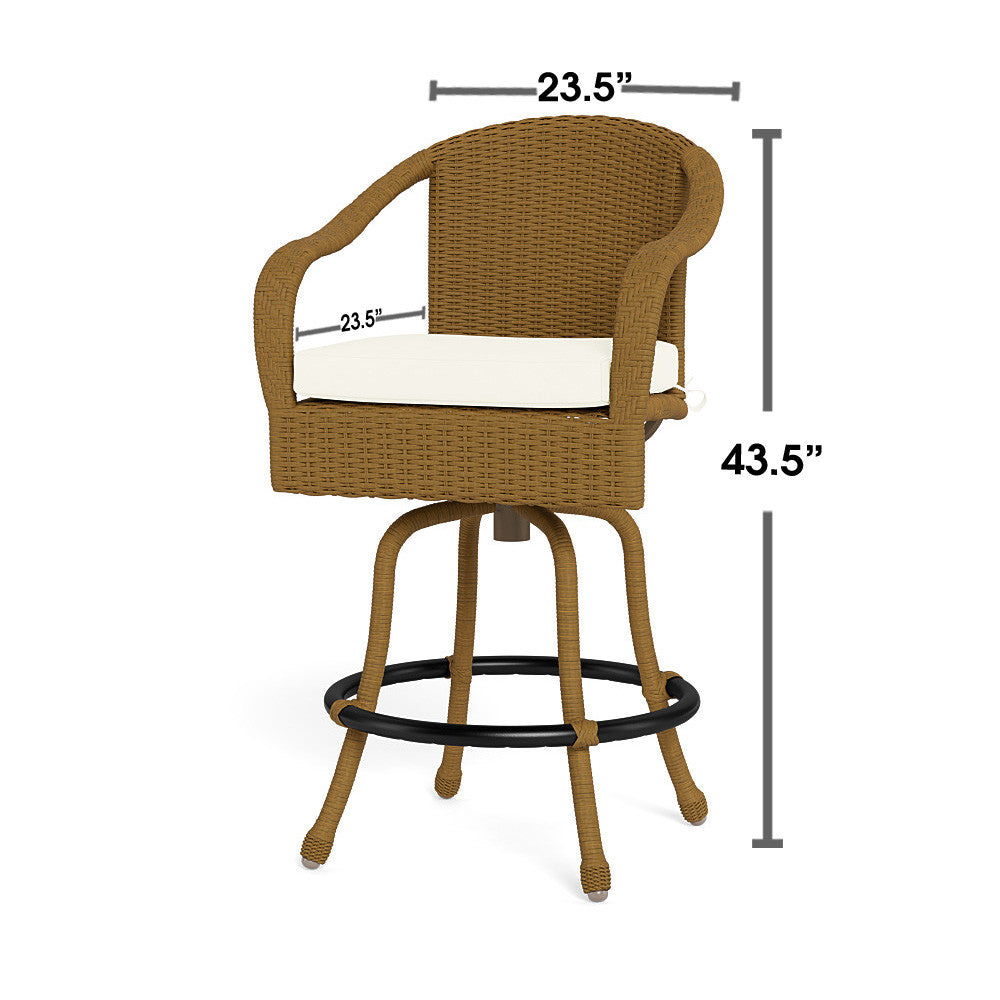 Sea Pines Outdoor Wicker 3pc Bar Set (Tortoise + Canvas)