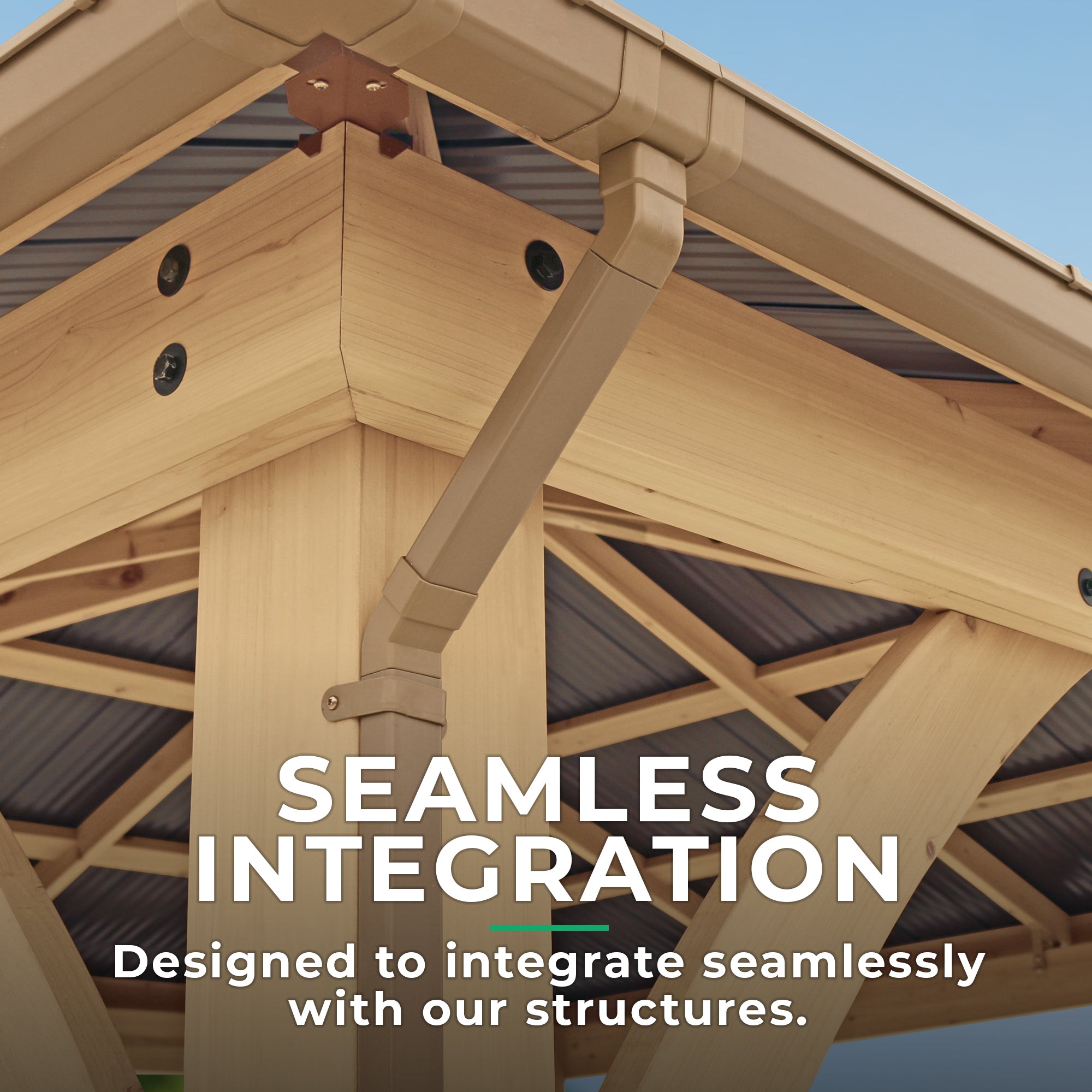 Rain Gutter Kit for the 16 x 14 Timber Frame Pavilion