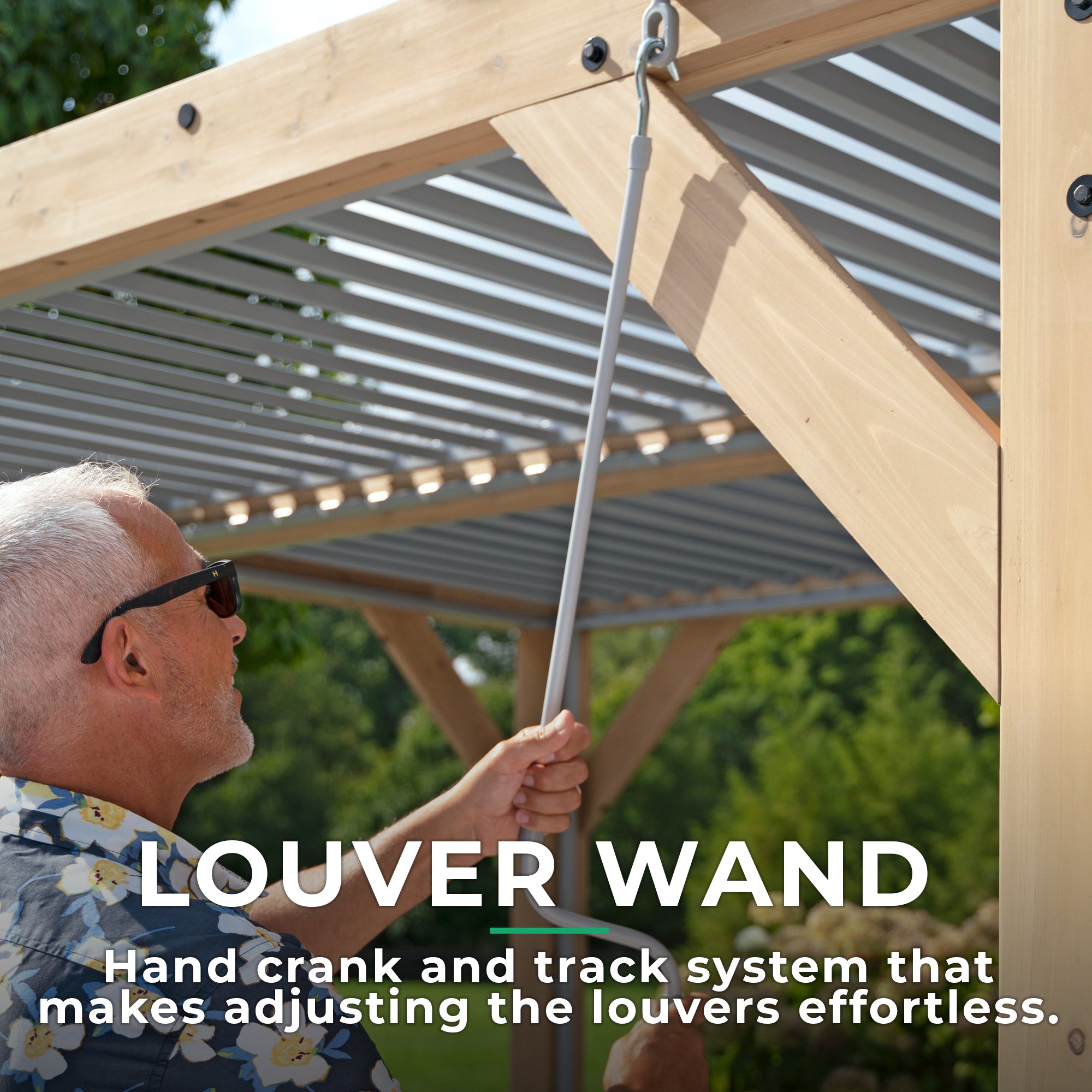10 x 20 Meridian Wooden Louvered Pergola (Assembly Included)