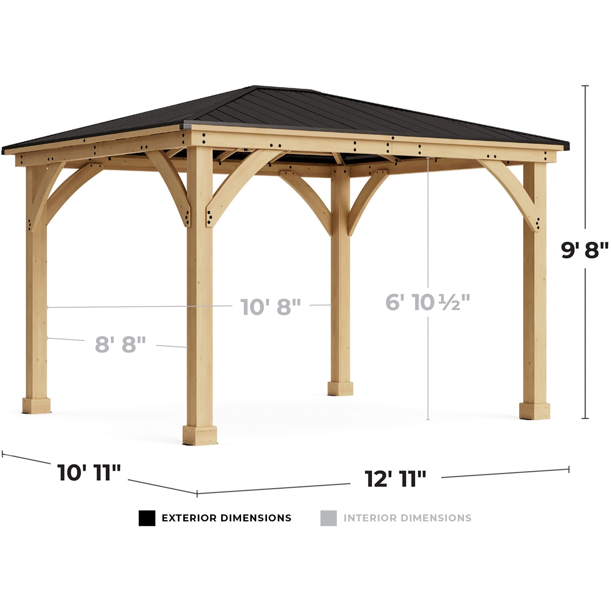 Meridian 11 x 13 Gazebo | Wood Gazebos | Yardistry