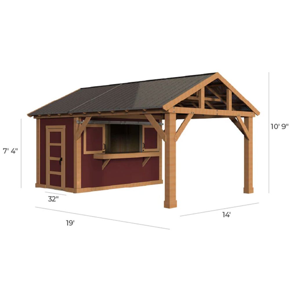 Oakley 14 x 19 Bar Shed Pavilion (Delivery & Assembly Included)