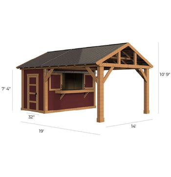 Bar Shed Pavilion | Oakley 14x19 Shed | Yardistry