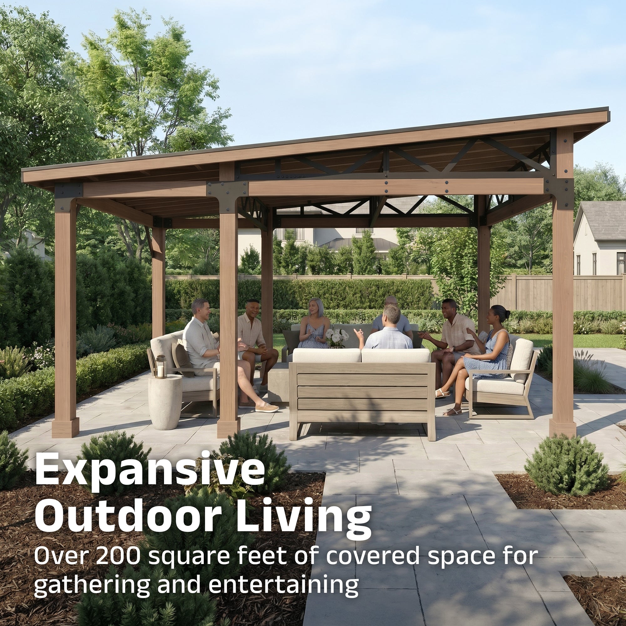 11.8 x 18' Modern Lounge Pavilion (Assembly Included)
