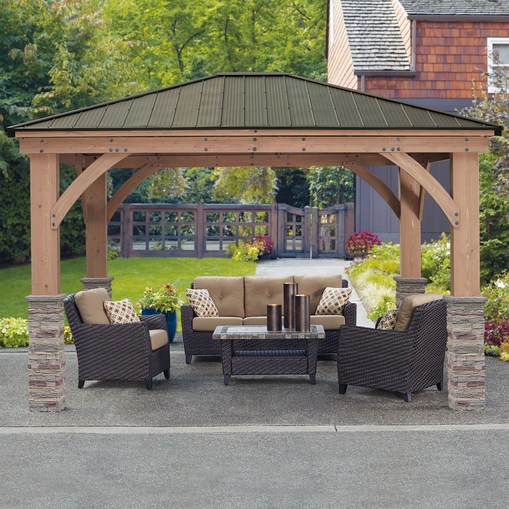 12 x 14 Gazebo with Faux Stone