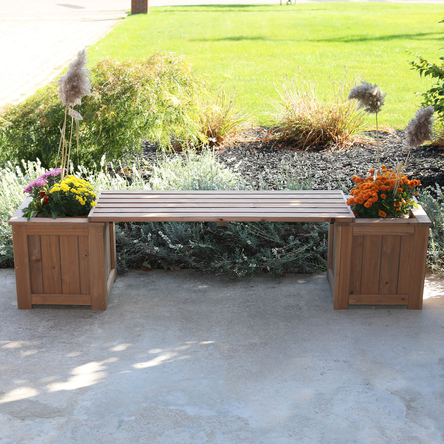 indoor bench with planter Yardistry Planter Bench, Brown