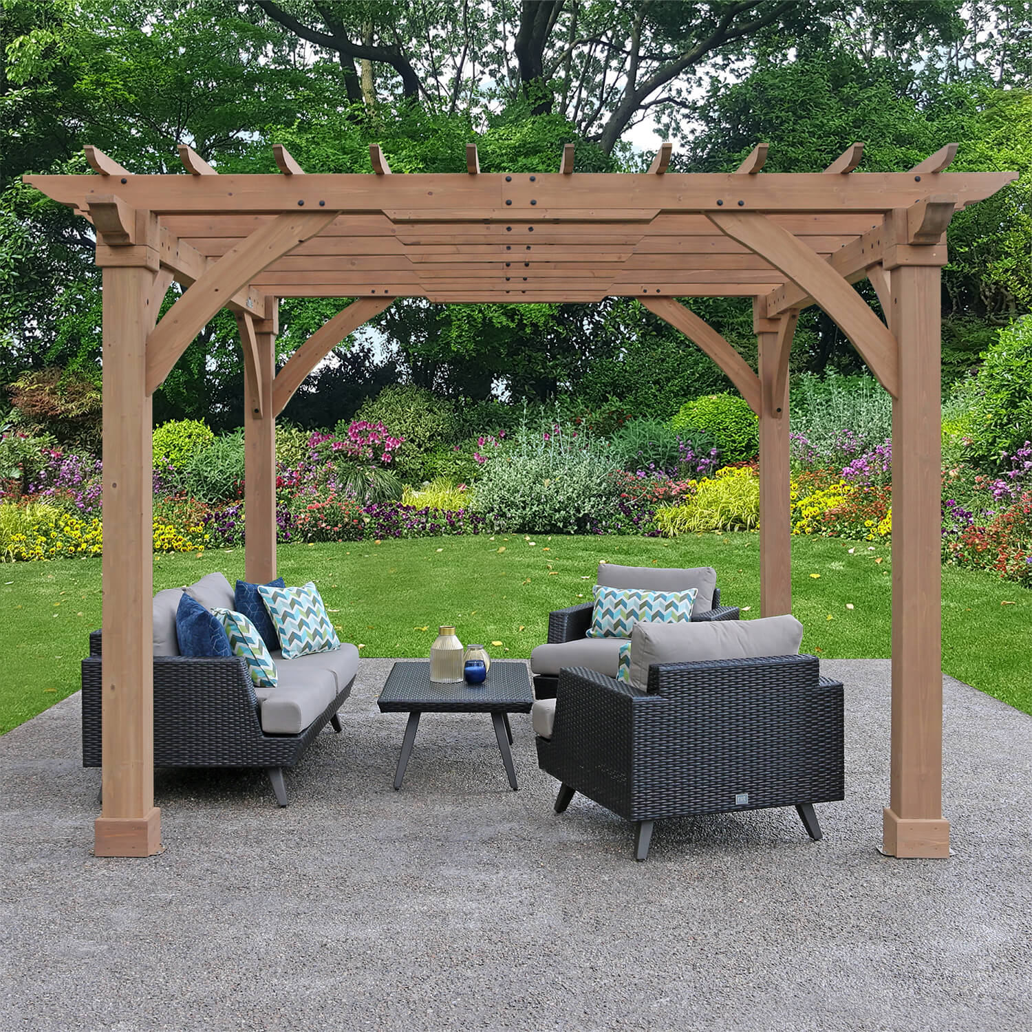costco wooden trellis 12 x 12 Pergola