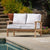 6pc Indonesian Teak Loveseat and Fire Table Set, Sunbrella Canvas