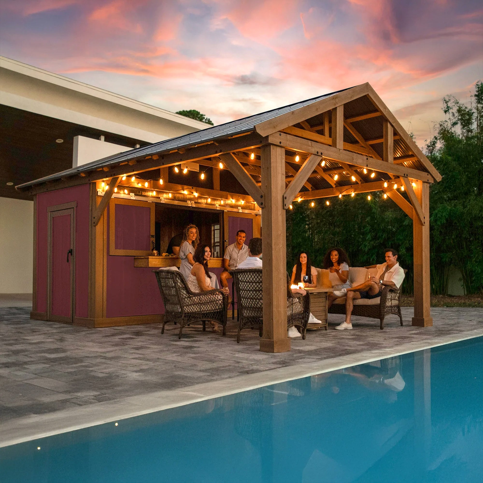 Oakley 14 x 19 Bar Shed Pavilion (Delivery & Assembly Included)