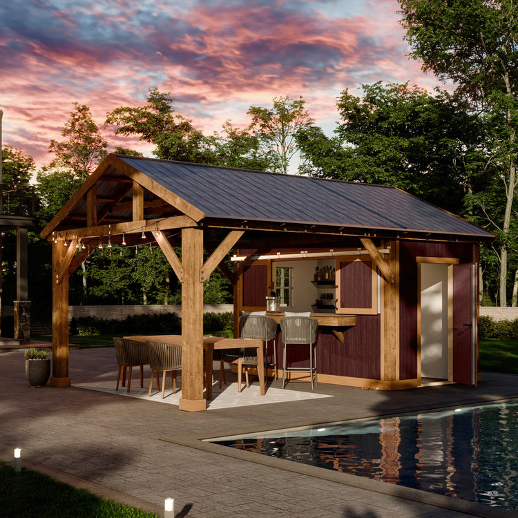 14x19 Building Bar Shed Pavilion | Oakley 14x19 Shed | Yardistry