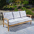 6pc Indonesian Teak Sofa Set, (1 Ottoman, 1 Side Table) Sunbrella Canvas