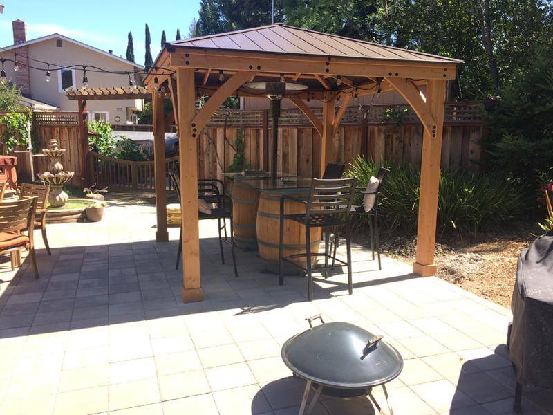 Pictured here is the 12 x 12 Wood Gazebo With Aluminium Roof