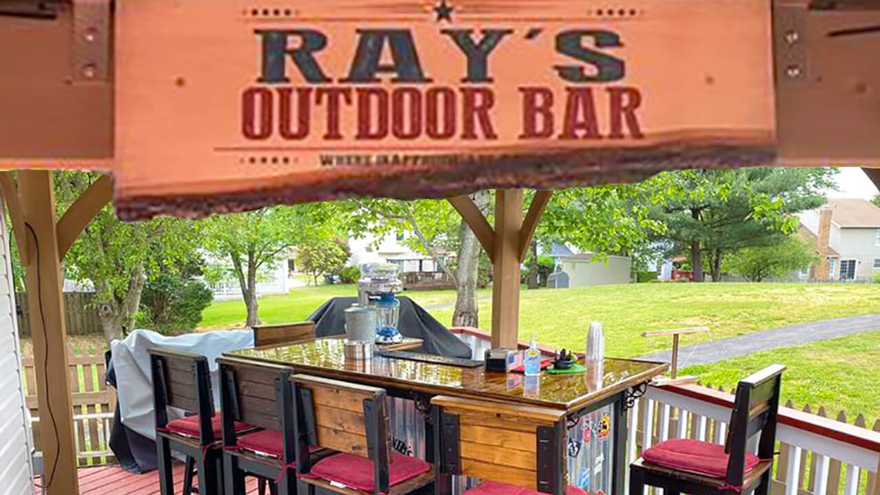 “Ray’s Outdoor Bar 🍺” is a big hit with all of our friends and family.