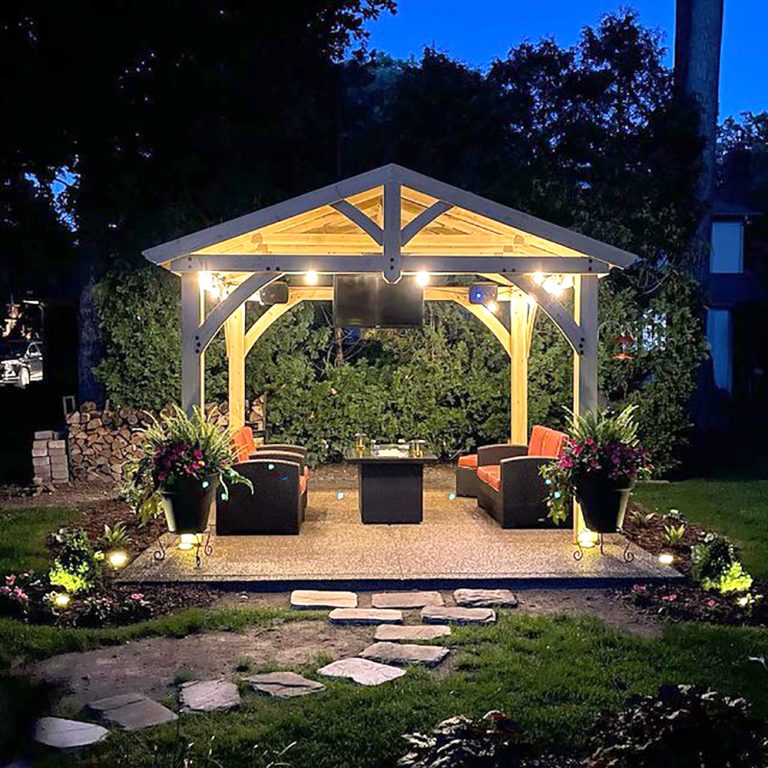 We replaced our old fire-pit with a Gazebo - Yardistry