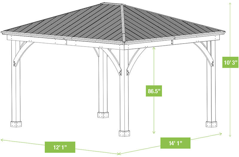 12 x 14 Meridian Gazebo - Yardistry