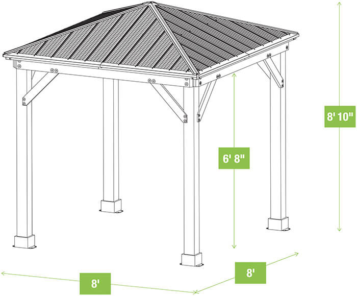 8 x 8 Meridian Gazebo - Yardistry