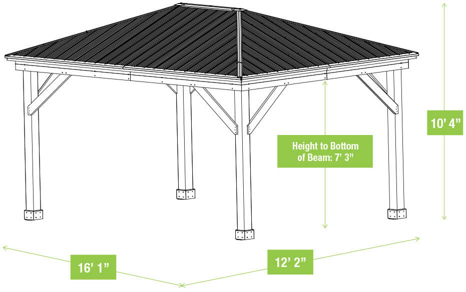 12 x 16 Meridian Gazebo - Yardistry