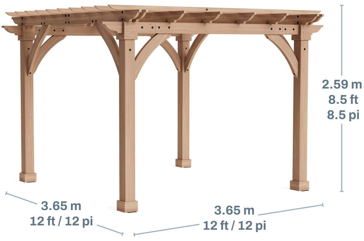 Yardistry pérgola de madera de 4.2 m x 3.6 m con techo de